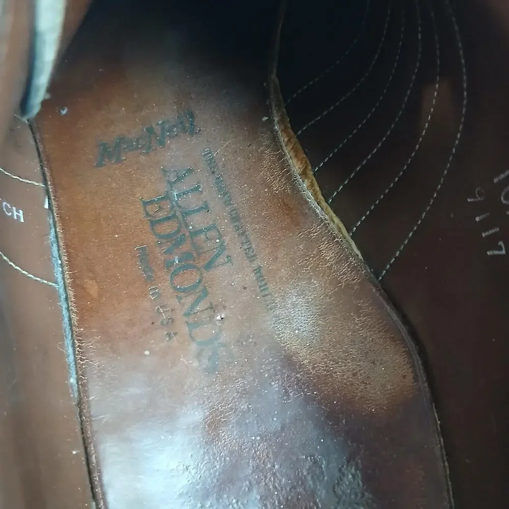 Vintage Allen Edmonds MacNeil Shoes Mens Size 10.5 C Wingtip Leather USA 90s